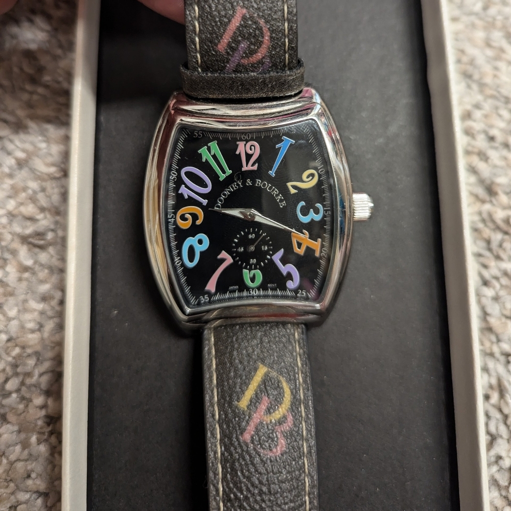 Dooney and Bourke black candy leather watch